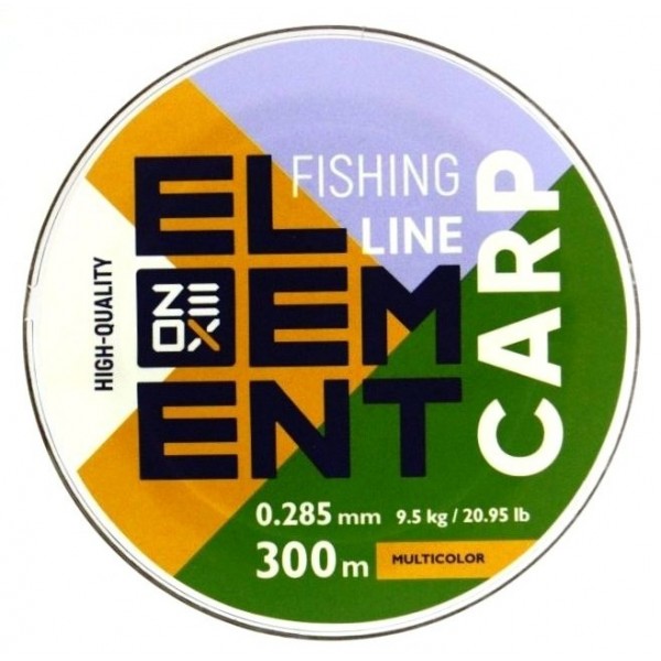 Леска на удилище, ZEOX Element Carp Multicolor, 300м, сечение 0,285мм